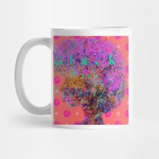 Black is Beautiful (Multicolored on Coral) Mug